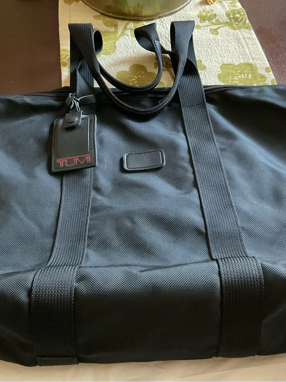 TUMI Alpha 2 Travel Satchel /Weekender Black Nylon Duffle/Tote Bag-2 PCS